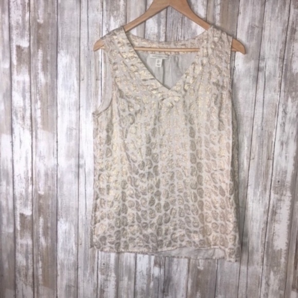 St. Tropez West Sleeveless Paisley Blouse - Picture 1 of 4